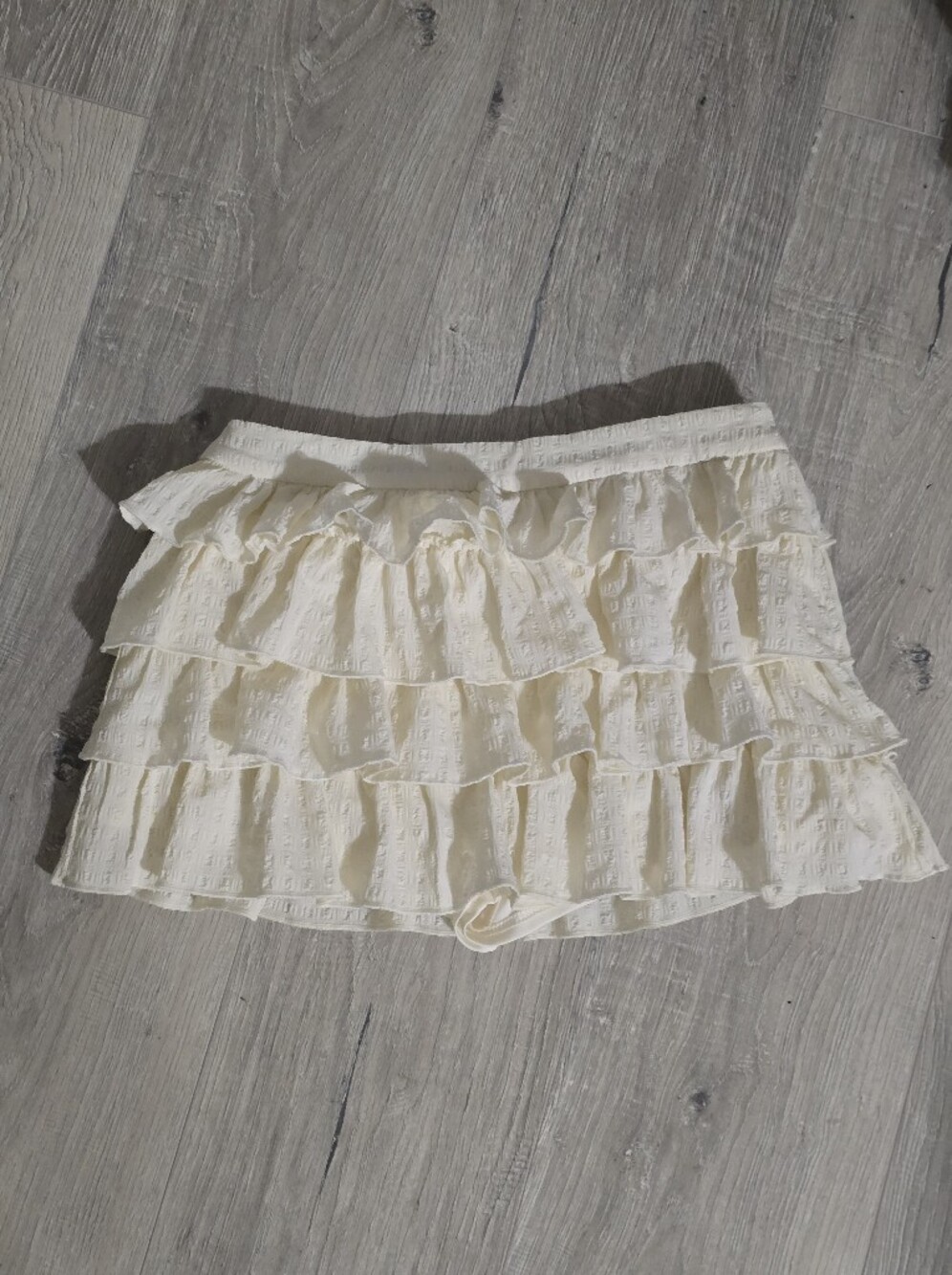 Dollhouse Cream Tiered Ruffle Skort